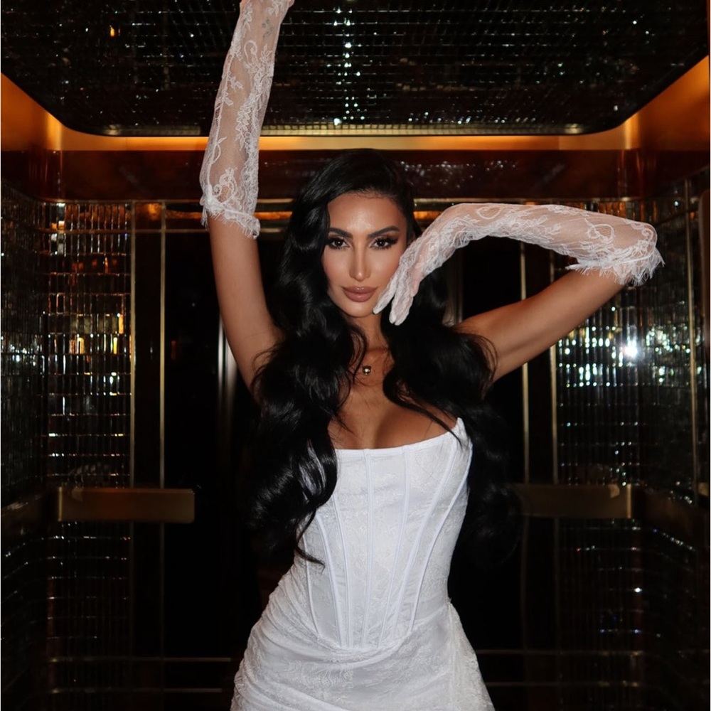 Fashion Nova White Lace Mini Dress (Brand new)